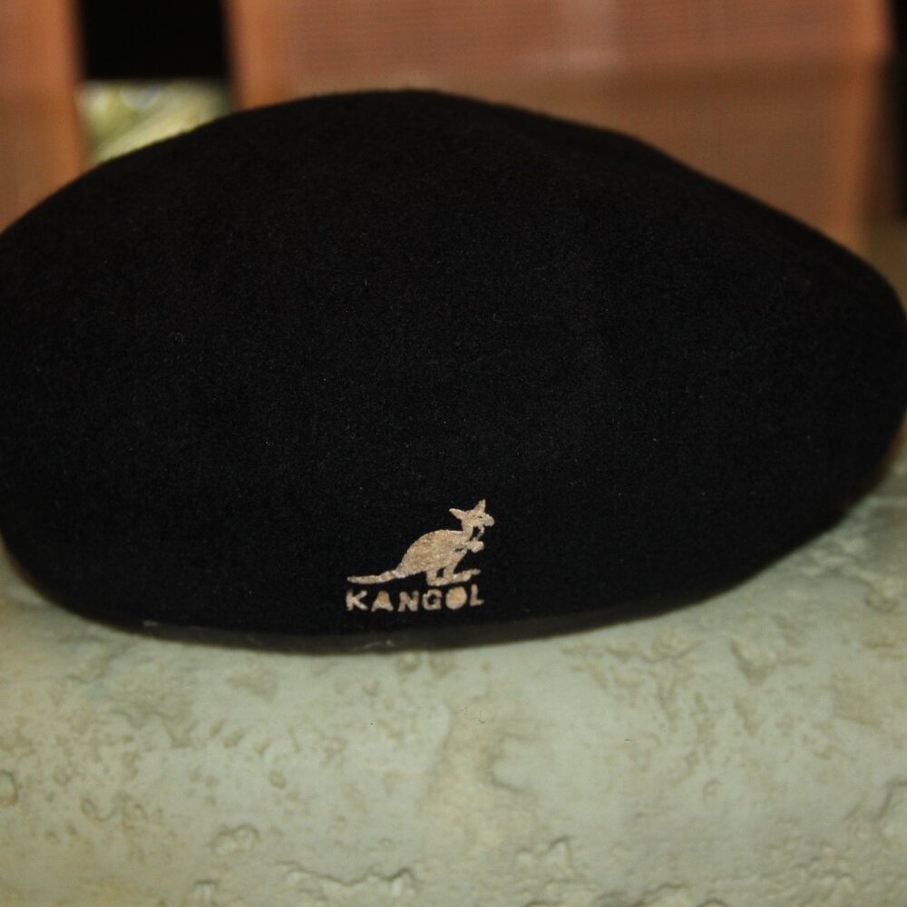 KANGOL Original Iconic Style Black Wool Hat Made in Great Britain Size L